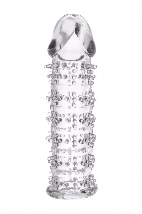Гелевая прозрачная насадка с шипами - 12 см. - Toyfa Basic - в Северодвинске купить с доставкой