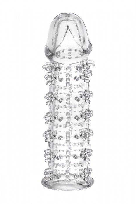 Гелевая прозрачная насадка с шипами - 12 см. - Toyfa Basic - в Северодвинске купить с доставкой