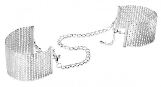 Серебристые наручники-браслеты Desir Metallique Handcuffs - Bijoux Indiscrets - купить с доставкой в Северодвинске