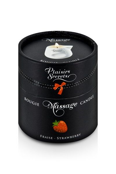 Массажная свеча с ароматом клубники Bougie de Massage Gourmande Fraise - 80 мл. - Plaisir Secret - купить с доставкой в Северодвинске
