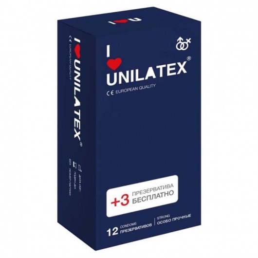 Ультрапрочные презервативы Unilatex Extra Strong - 12 шт. + 3 шт. в подарок - Unilatex - купить с доставкой в Северодвинске