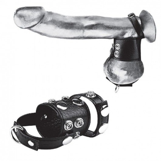 Утяжка на пенис и мошонку Cock Ring With 1.5  Ball Stretcher And Optional Weight Ring - BlueLine - купить с доставкой в Северодвинске