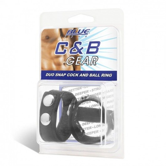 Утяжка на пенис с клёпками Duo Snap Cock And Ball Ring - BlueLine - купить с доставкой в Северодвинске