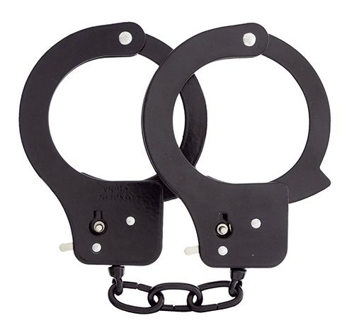 Чёрные наручники из листового металла BONDX METAL CUFFS BLACK - Dream Toys - купить с доставкой в Северодвинске