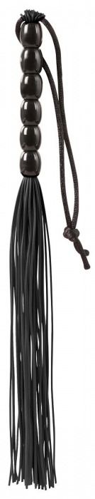 Чёрная мини-плеть из резины Rubber Mini Whip - 22 см. - Blush Novelties - купить с доставкой в Северодвинске