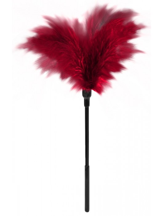 Пластиковая метелочка с красными пёрышками Small Feather Tickler - 32 см. - Blush Novelties - купить с доставкой в Северодвинске