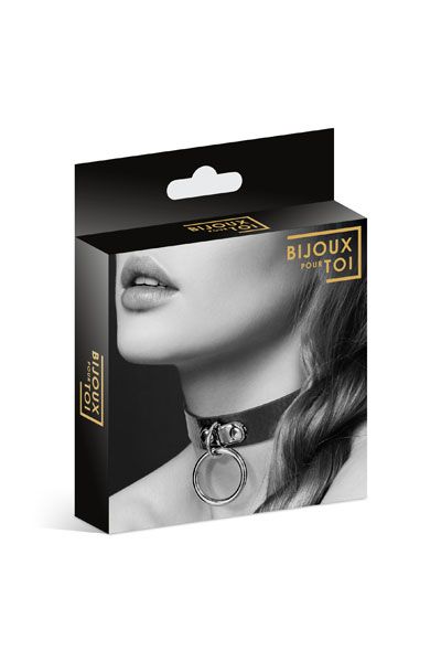 Узенький ошейник из полиуретана с кольцом - Bijoux Pour Toi - купить с доставкой в Северодвинске