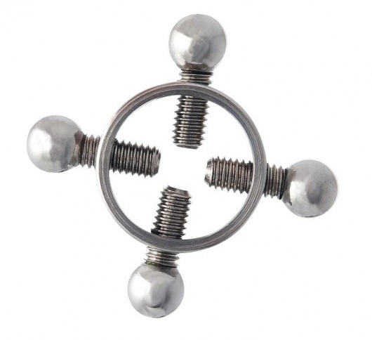 Серебристые зажимы для сосков на винтах - ToyFa - купить с доставкой в Северодвинске