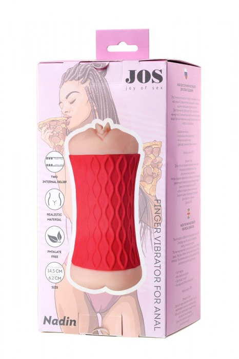 Двухсторонний мастурбатор JOS  NADIN в красном цилиндре - JOS - в Северодвинске купить с доставкой Двухсторонний мастурбатор JOS  NADIN в красном цилиндре - JOS - в Северодвинске купить с доставкой