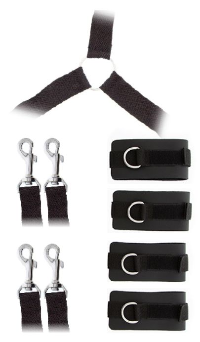 Комплект наручников и поножей LUXURIOUS BED RESTRAINT CUFF SET - Blush Novelties - купить с доставкой в Северодвинске