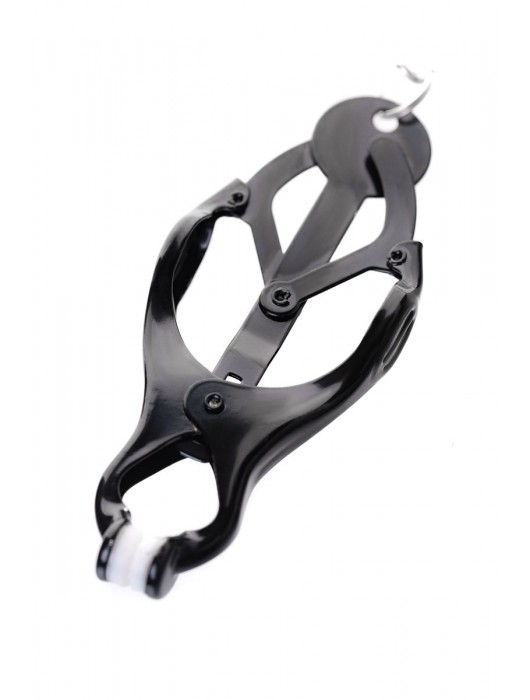 Черно-серебристые зажимы для сосков с кольцом для пениса TOYFA Metal - ToyFa - купить с доставкой в Северодвинске