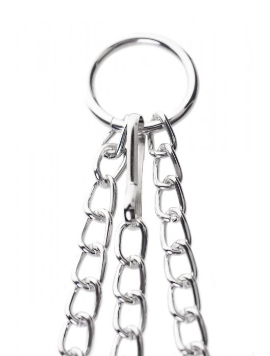 Черно-серебристые зажимы для сосков с кольцом для пениса TOYFA Metal - ToyFa - купить с доставкой в Северодвинске