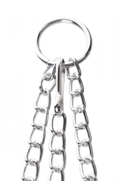 Серебристо-чёрные зажимы для сосков с кольцом для пениса TOYFA Metal - ToyFa - купить с доставкой в Северодвинске