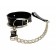 Черный ошейник с поводком из эко-кожи - БДСМ Арсенал - купить с доставкой в Северодвинске