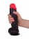 Чёрный фаллоимитатор с красной головкой - 20 см. - LOVETOY (А-Полимер) купить с доставкой в интернет-магазине Orgasmix в Северодвинске Чёрный фаллоимитатор с красной головкой - 20 см. - LOVETOY (А-Полимер)